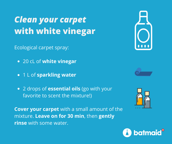 naturally clean carpet with white vinegar